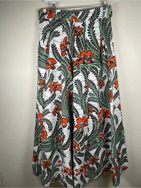 Francis + Benedict African Wax Print Floral Maxi Skirt Size M Pockets Togo